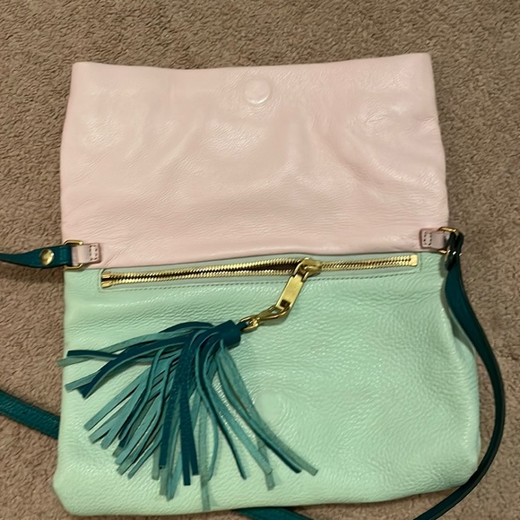 J. Crew Leather Pastel Flap Crossbody Bag - Picture 3 of 11